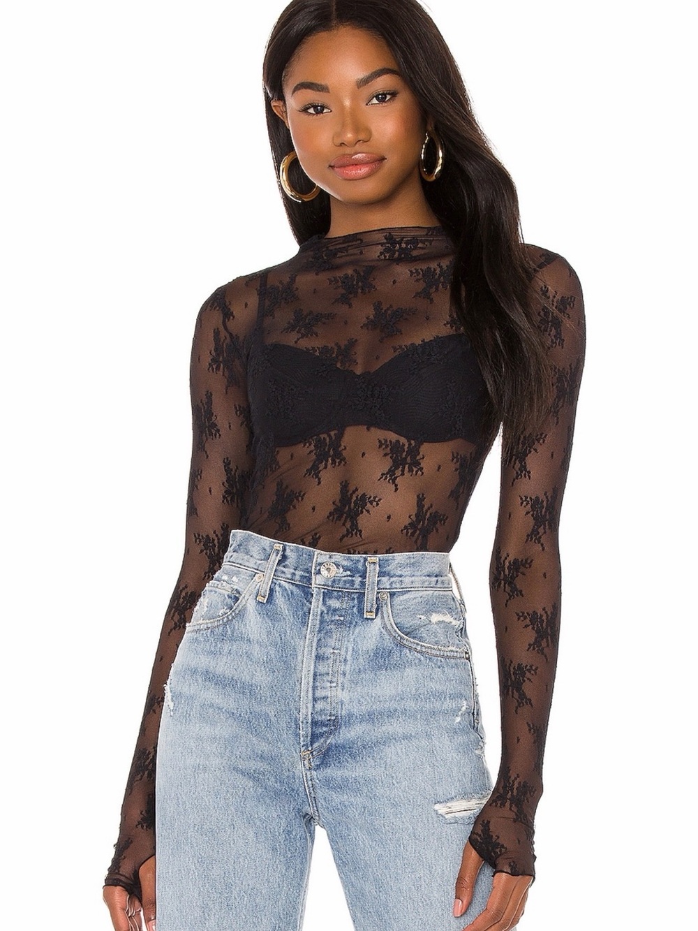 Free People Lux Layering Black Top